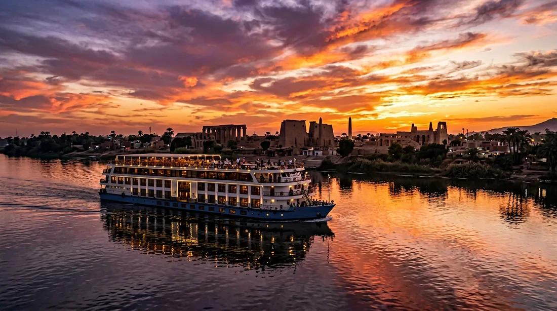 The Nile near Luxor at dusk