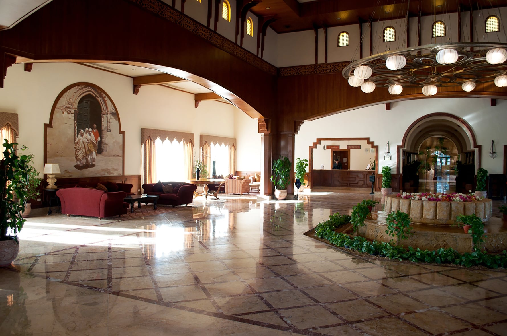 The grand hotel lobby